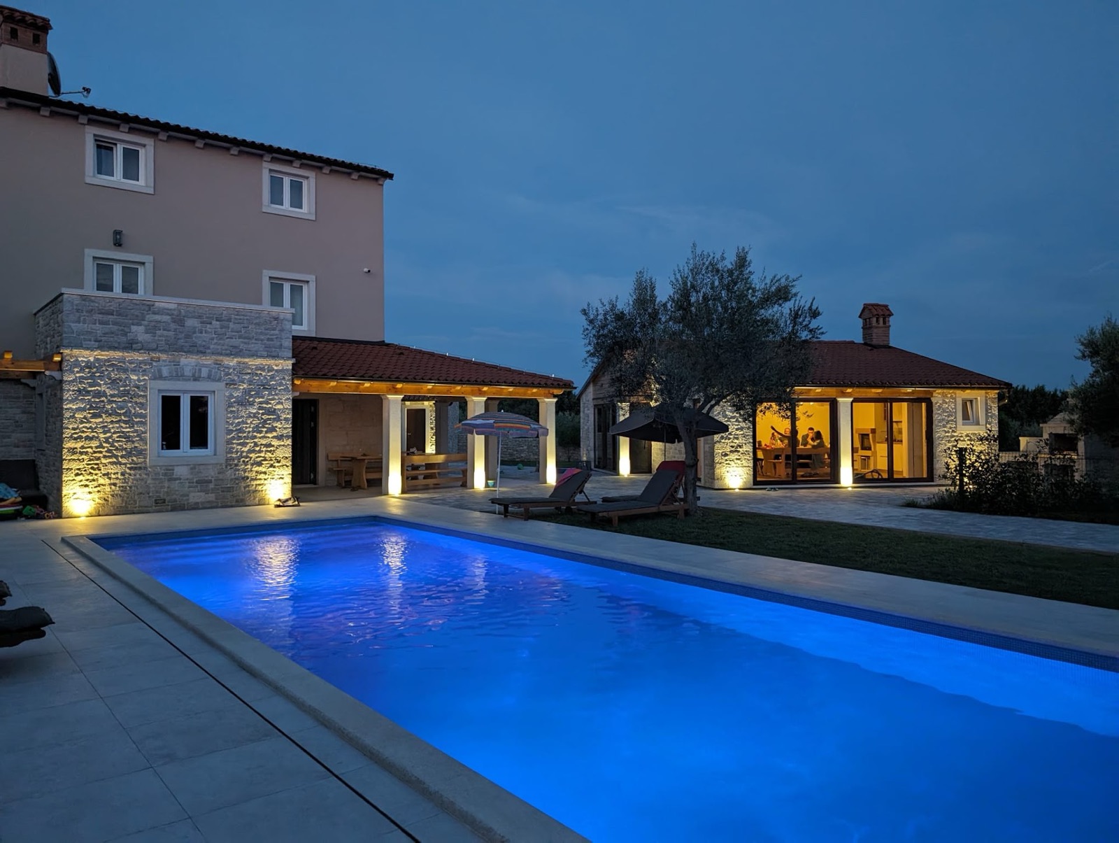 Villa Kata at night